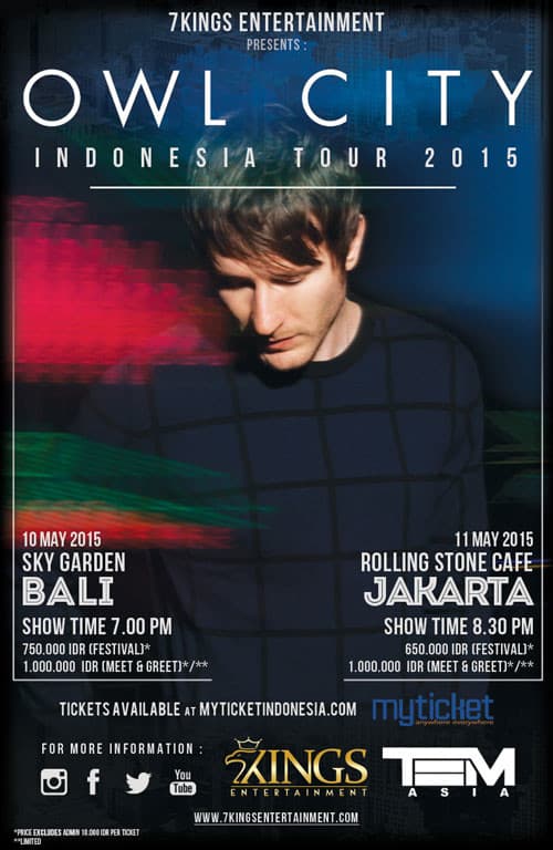 Tur Owl City 2015 di Jakarta dan Bali OWLCity b