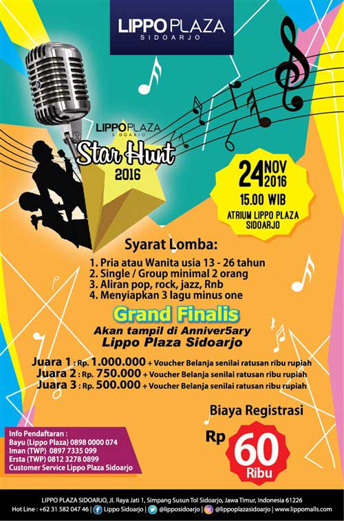 Ikuti Lomba Menyanyi Berhadiah Menarik di Star Hunt 2016 Lippo Plaza Sidoarjo ikuti-lomba-menyanyi-berhadiah-menarik-di-star-hunt-2016-lippo-plaza-sidoarjo_2