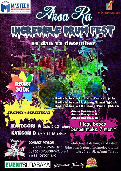 Festival Musik Aksa Ra Incredible Drum Fest di Mastech festival-musik-aksa-ra-incredible-drum-fest-di-mastech_2