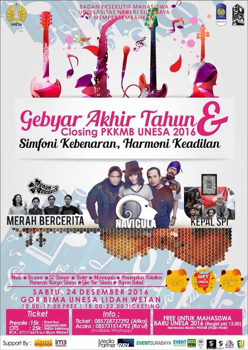 Navicula Semarakkan Gebyar Akhir Tahun & Closing PKKMB UNESA 2016 gebyar Unesa 2