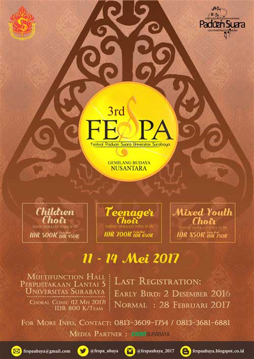 Yuk Ikutan Kompetisi Paduan Suara di 3rd FESPA Yuk Ikutan Kompetisi Paduan di 3rd FESPA 2