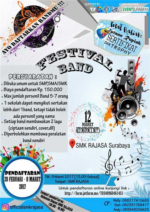 Festival Band Untuk SMP & SMA/SMK di Rajasa Music Cup 2k17 Festival Band Untuk SMP SMASMK di Rajasa Music Cup 2k17 2