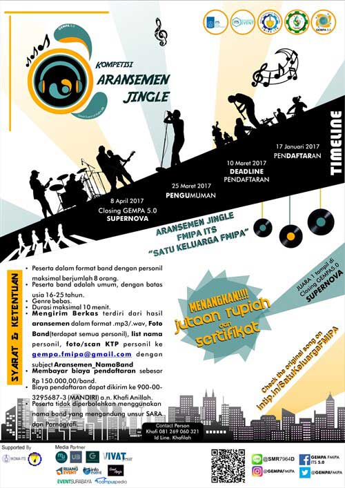 Kompetisi Aransemen Jingle di GEMPA 5.0 oleh FMIPA ITS Kompetisi Aransemen Jingle di GEMPA 5.0 oleh FMIPA ITS 2