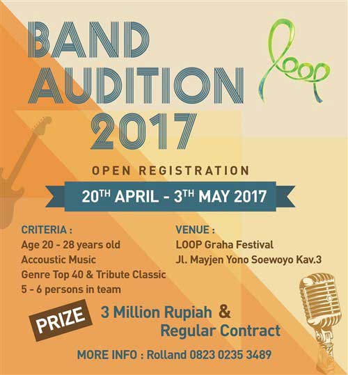 Band Audition Berhadiah Jutaan Rupiah Band Audition 2017