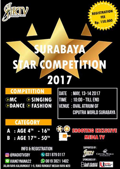 Yuk Daftar Lomba Menyanyi di Surabaya Star Competition 2017 Surabaya Star Competition 2017