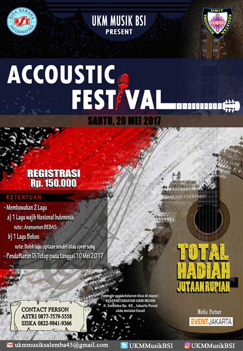 Accoustic Festival 2017 Berhadiah Jutaan Rupiah Accoustic Festival 2017