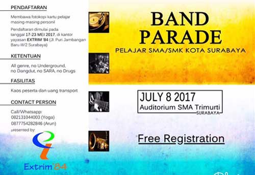 Band Parade, Kompetisi Band Buat Pelajar SMA/SMK di Surabaya Band Parade