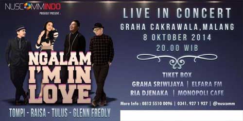 Ngalam I’m In Love with Tompi, Raisa, Tulus & Glenn Fredly Event Malang Tompi Raisa Tulus and Glenn Fredly new
