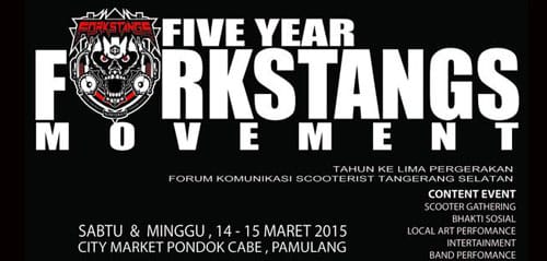 Acara Komunitas Scooter di Pamulang Five Year Forkstangs Movement