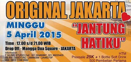 Acara Musik Original Jakarta Jantung Hatiku Acara Seni Jakarta1