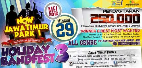 Holiday Band Fest 2016 di Taman Belajar & Rekreasi New Jawa Timur Park 1 Holiday Band Fest 2016 di Taman Belajar Rekreasi New Jawa Timur Park 1 1