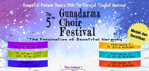 Bersiaplah! Ikuti The 5th Gunadarma Choir Festival! Bersiaplah Ikuti The 5th Gunadarma Choir Festival 1