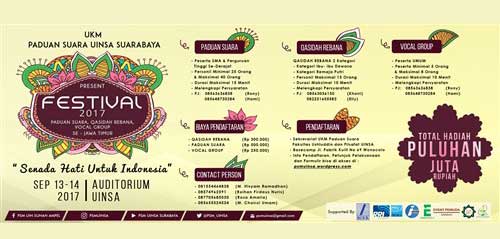 Yuk Ikut Lomba Paduan Suara Senada Hati Untuk Indonesia! Festival 2017 Senada Hati Untuk Indonesia